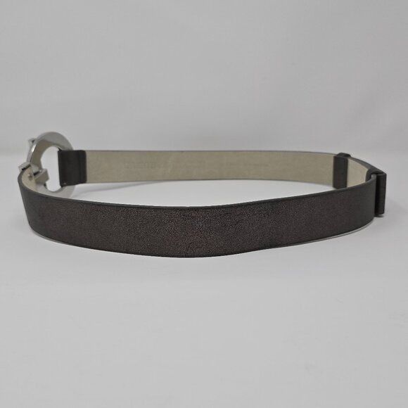 Chico's Metallic Adjustable Leather Cinch Belt with Rhinestone Buckle, S/M - Picture 6 of 12